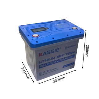 LiFePO4 Литиев акумулатор RAGGIE 12.8V 200Ah за соларни системи, кемпери и лодки